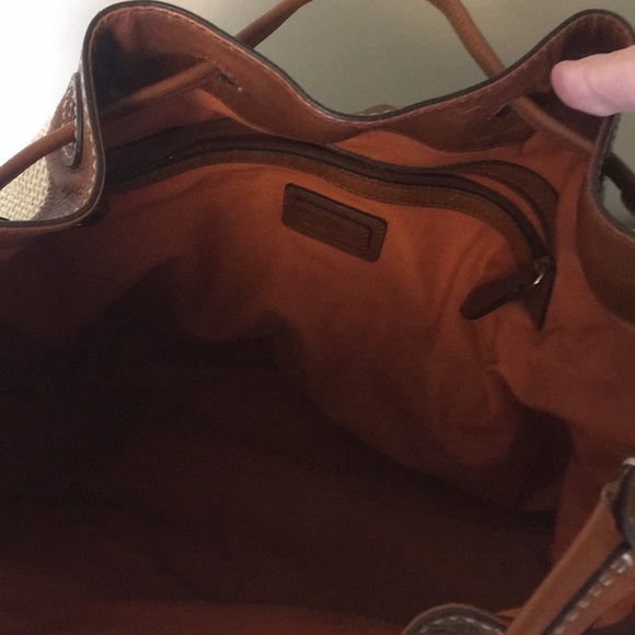 Cole Haan Leather and Jute Bucket Bag - Picture 4 of 9